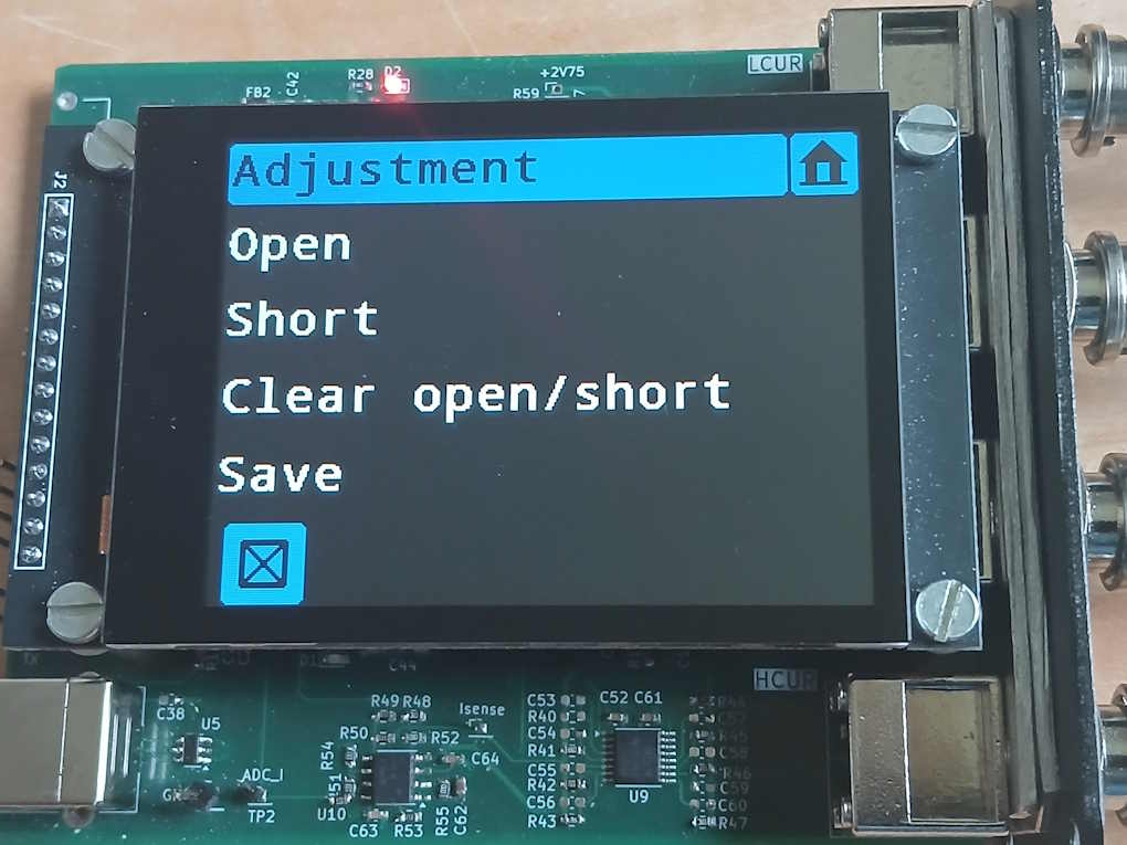 LCR-Meter Adjustment Screen